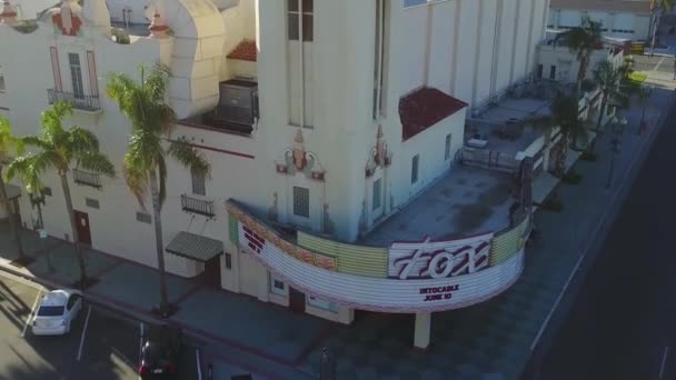 Bakersfield Fox Theater Drone View Centro Cidade Califórnia — Vídeo de Stock