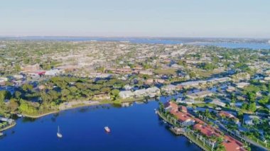 Cape Coral, Hava Manzarası, Caloosahatchee Nehri, İnanılmaz Manzara, Florida