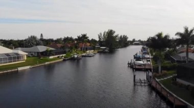 Cape Coral, Liman manzarası, Florida, İnanılmaz Manzara, Uçan Hava
