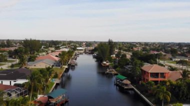 Cape Coral, Liman manzarası, İnanılmaz Manzara, Florida, Hava Uçuşu