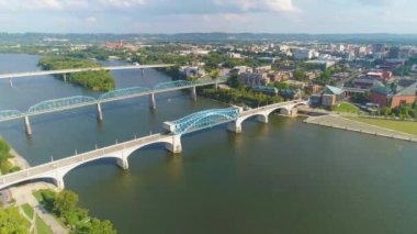 Chattanooga, Drone View, Tennessee Nehri, Muhteşem Manzara