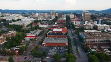 Chattanooga, Drone View, Şehir merkezi, Tennessee Nehri, İnanılmaz Manzara