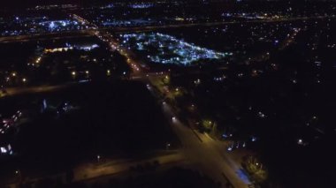 Coral Springs Gece, Florida, Şehir Işıkları, Drone View, İnanılmaz Manzara