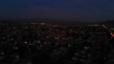 Moreno Vadisi Gece, Kaliforniya, Şehir merkezi, Drone View, Şehir Işıkları