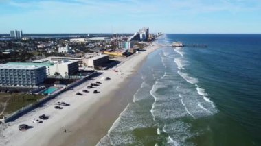 Daytona Plajı, Hava Manzarası, Dünyanın En Ünlü Sahili, Florida 'nın Atlantik Kıyısı