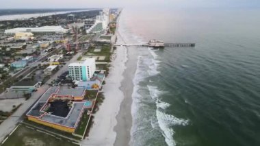 Daytona Sahili, Hava Uçuşu, İnanılmaz Manzara, Florida 'nın Atlantik Kıyısı