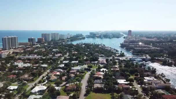 Boca Raton Vista Aerea Centro Città Florida Paesaggio Fantastico — Video Stock