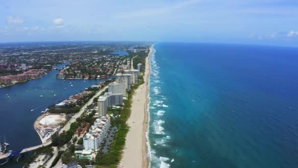 Boca Raton Ακτή Ατλαντικού Της Φλόριντα Αεροφωτογραφία Καταπληκτικό Τοπίο — Αρχείο Βίντεο