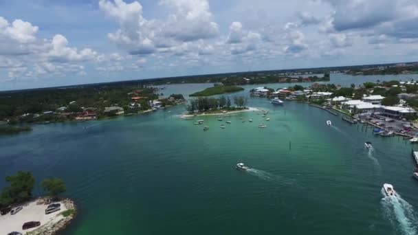 Veneza Florida Voar Aéreo Ilha Serpente Entrada Veneza — Vídeo de Stock