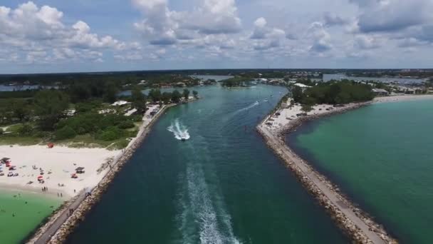 Venedig Florida Flyg Mexikanska Golfen Venedig Inlopp — Stockvideo