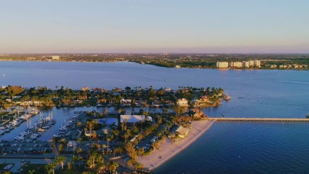 Cape Coral Aerial View Florida Caloosahatchee River Amazing Landscape — Stock video