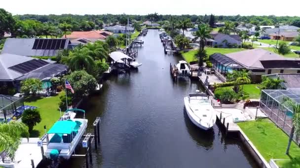 Cape Coral Waterfront View Florida Letecké Létání Úžasná Krajina — Stock video