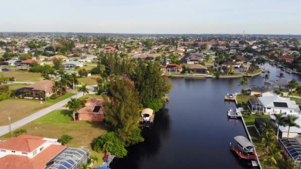 Cape Coral Florida Waterfront View Amazing Landscape Letecké Létání — Stock video