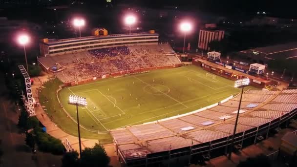 Chattanooga Night Finley Stadium Drone View City Lights Tennessee — Stok Video