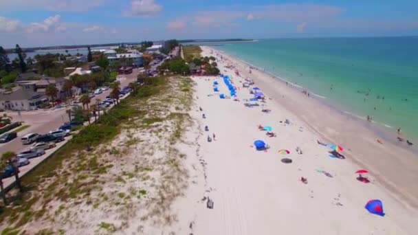 Pass Grille Pete Plajı Aerial View Meksika Körfezi Florida — Stok video