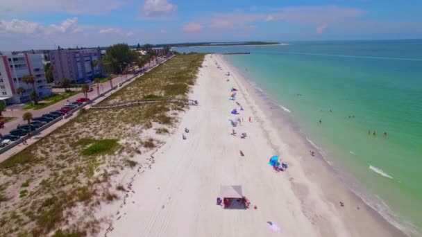 Pass Grille Pete Sahili Florida Hava Manzarası Meksika Körfezi — Stok video