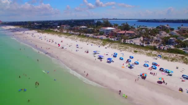 Pass Grille Pete Beach Mexikanska Golfen Florida Flygfoto — Stockvideo