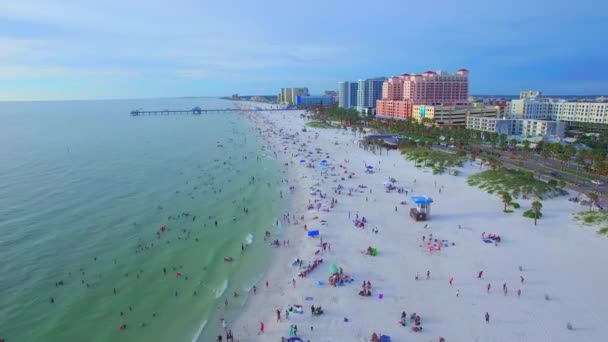 Clearwater Aerial View Clearwater Beach Gulf Mexico Florida — Stock Video