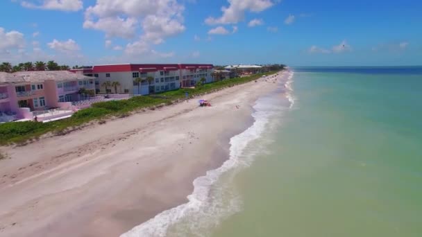 Belleair Shore Flygfoto Belleair Beach Florida Mexikanska Golfen — Stockvideo