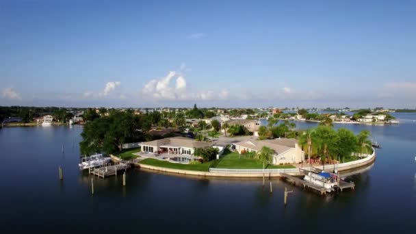 Belleair Bluffs Aerial View Amazing Landscape Harbor Bluffs Florida — Stock Video