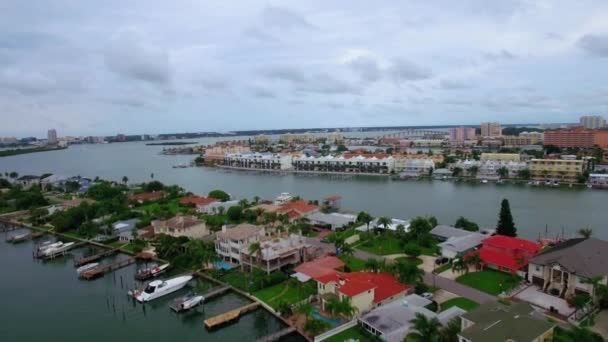 Clearwater Drone View Clearwater Harbor Marina Golfo México Florida — Vídeos de Stock