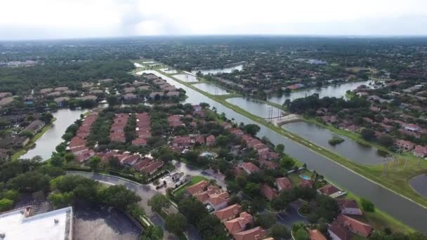 Coral Springs Florida Aerial Flying Amazing Landscape Waterfront View — Stock Video