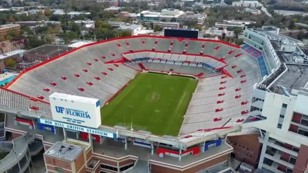 Gainesville Ben Hill Griffin Stadium Drone View University Florida — Stockvideo