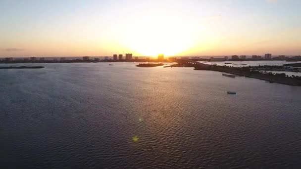 Рассвет Над Дайтона Бич Вид Воздуха Атлантическое Побережье Флориды — стоковое видео