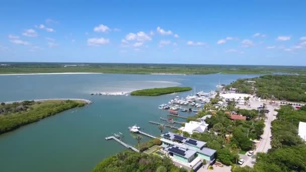Ponce Inlet Aerial View Inlet Terrace Halifax River Florida — Stockvideo