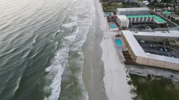 Παραλία Daytona Αεροφωτογραφία Καταπληκτικό Τοπίο Ακτή Ατλαντικού Της Φλόριντα — Αρχείο Βίντεο