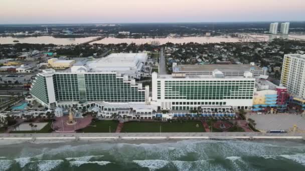 Daytona Beach Costa Atlântica Flórida Paisagem Incrível Vista Aérea — Vídeo de Stock