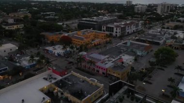 Delray Plajı Gece, Şehir Merkezi, Hava Manzarası, İnanılmaz Manzara, Florida