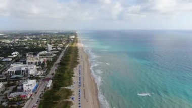 Delray Plajı, İnanılmaz Manzara, Hava Uçuşu, Florida 'nın Atlantik Kıyısı