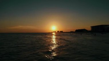 Destin 'de Günbatımı, Hava Manzarası, Florida Körfezi Sahilleri