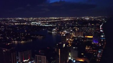Fort Lauderdale Gece, Drone View, Florida, City Lights, Lauderdale Sahili