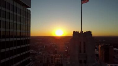Winston-Salem 'da Günbatımı, Hava Manzarası, İnanılmaz Manzara, Kuzey Carolina