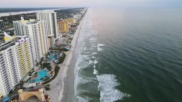 Daytona Beach Drone View Paisagem Incrível Costa Atlântica Flórida — Vídeo de Stock