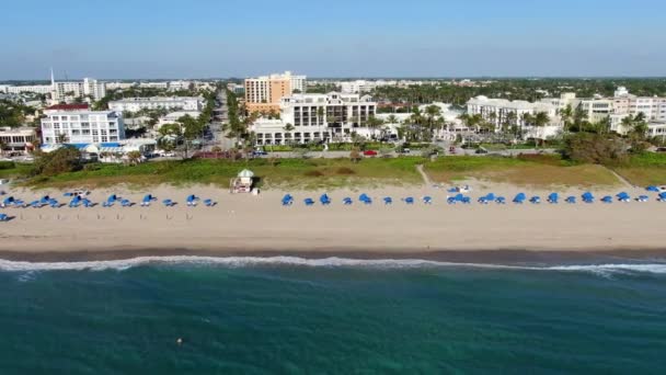 Delray Beach Flygfoto Fantastiskt Landskap Floridas Atlantkust — Stockvideo