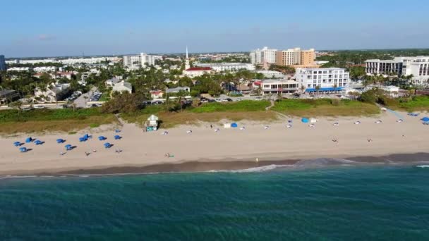 Delray Beach Florida Atlantic Coast Aerial View Amazing Landscape — Stock video