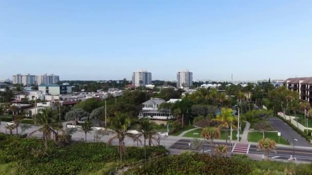 Делрей Бич Центр Города Вид Воздуха Удивительный Ландшафт Флорида — стоковое видео