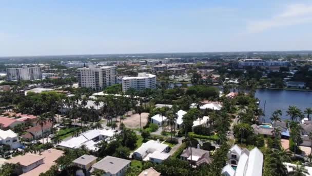 Delray Beach Aerial View Downtown Florida Amazing Landscape — Stock video