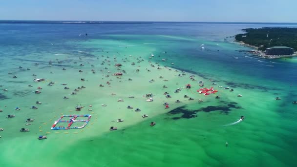 Destin Harbor Aerial View Crab Island Florida Amazing Landscape — 图库视频影像