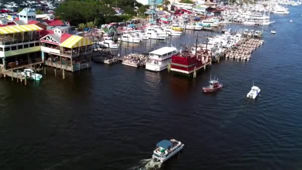 Destin Flygfoto Harborwalk Marina Florida Fantastiskt Landskap — Stockvideo