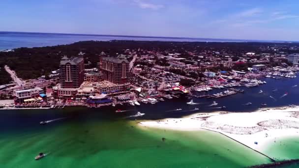 Destin Harbor Florida Flygfoto Fantastiskt Landskap — Stockvideo