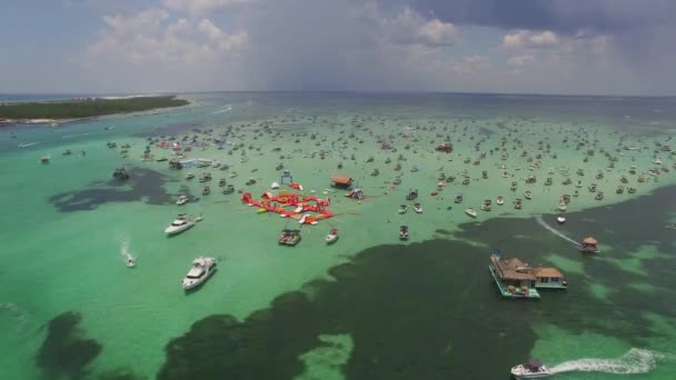 Destin Harbor Crab Island Luftaufnahme Erstaunliche Landschaft Florida — Stockvideo