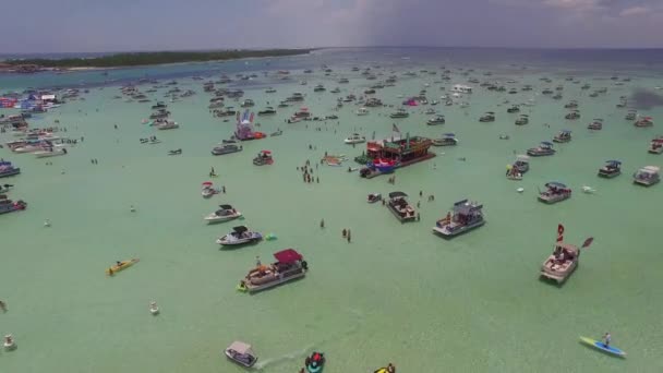 Destin Harbor Crab Island Florida Luftaufnahme Erstaunliche Landschaft — Stockvideo