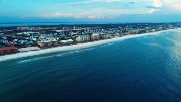 Destin Drone View Florida Gulf Coast Beaches Καταπληκτικό Τοπίο — Αρχείο Βίντεο