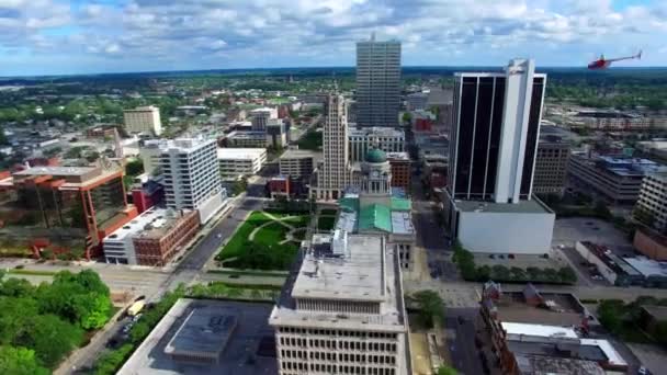 Fort Wayne Drone View Downtown Allen County Court Indiana — Wideo stockowe