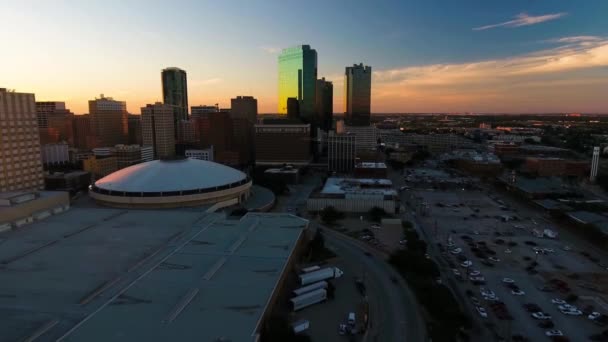Fort Worth Aerial View Τέξας Κέντρο Καταπληκτικό Τοπίο — Αρχείο Βίντεο