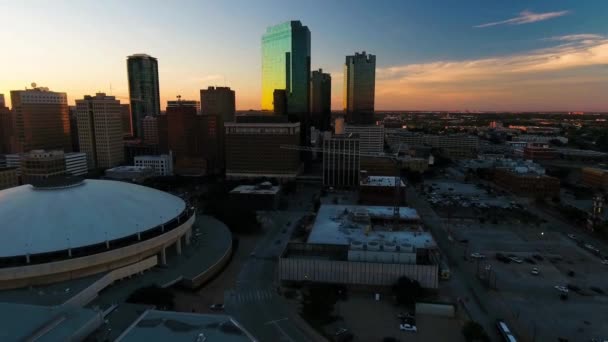 Fort Worth Flygfoto Texas Fantastiskt Landskap Centrum — Stockvideo